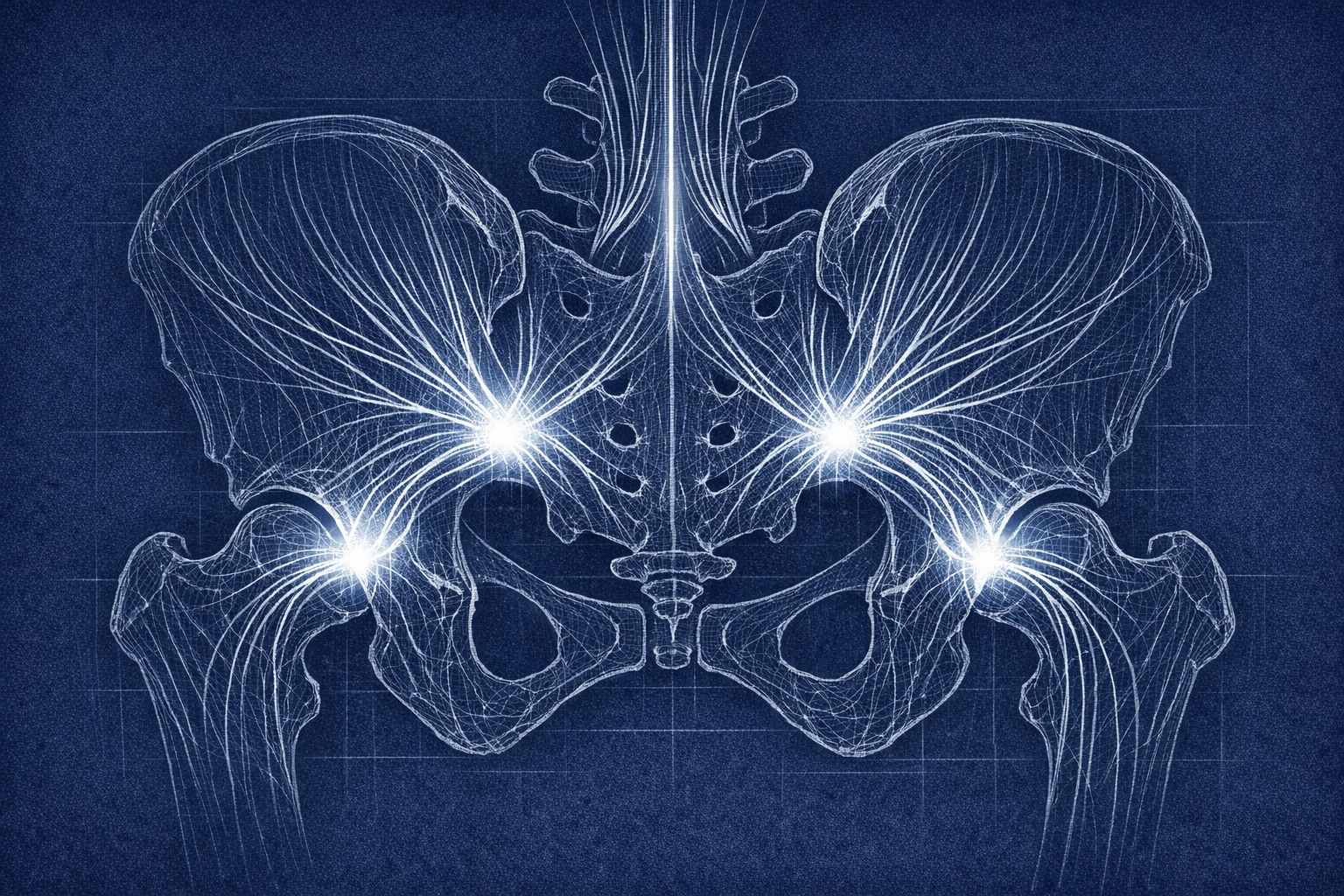 Sacroiliac joint pain: point with one finger, because the buttock is crowded